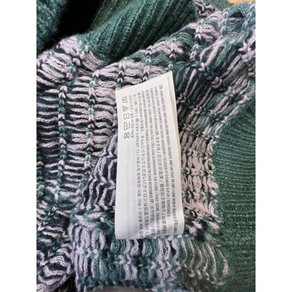 Abercrombie & Fitch Women Sweater Large Green Crop Plaid Knit Wool Blend - Picture 10 of 11